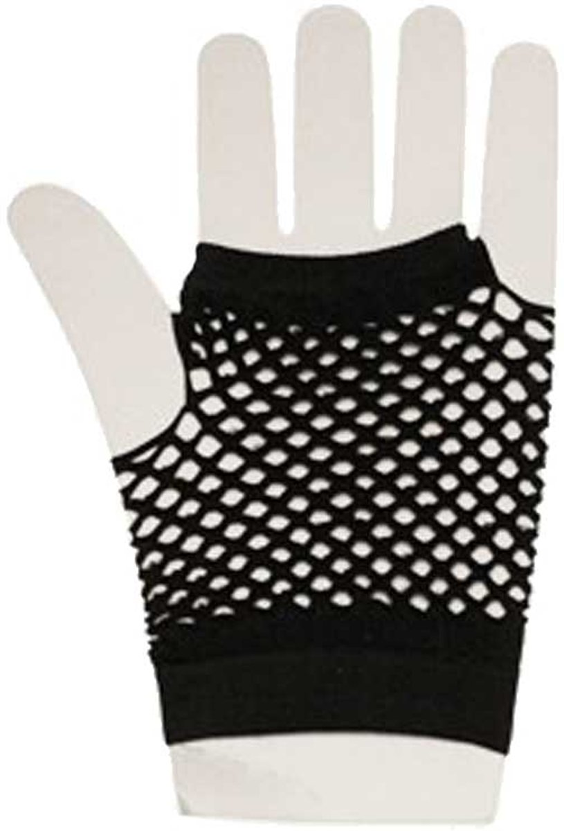 Zwarte korte handschoenen van gaasstof - Zacs Alter Ego